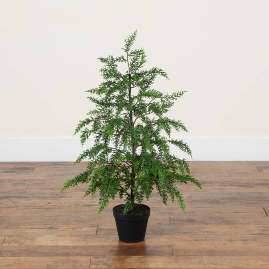 Nearly Natural 33" Unlit Artificial Real Touch Drooping Cedar Christmas Tree